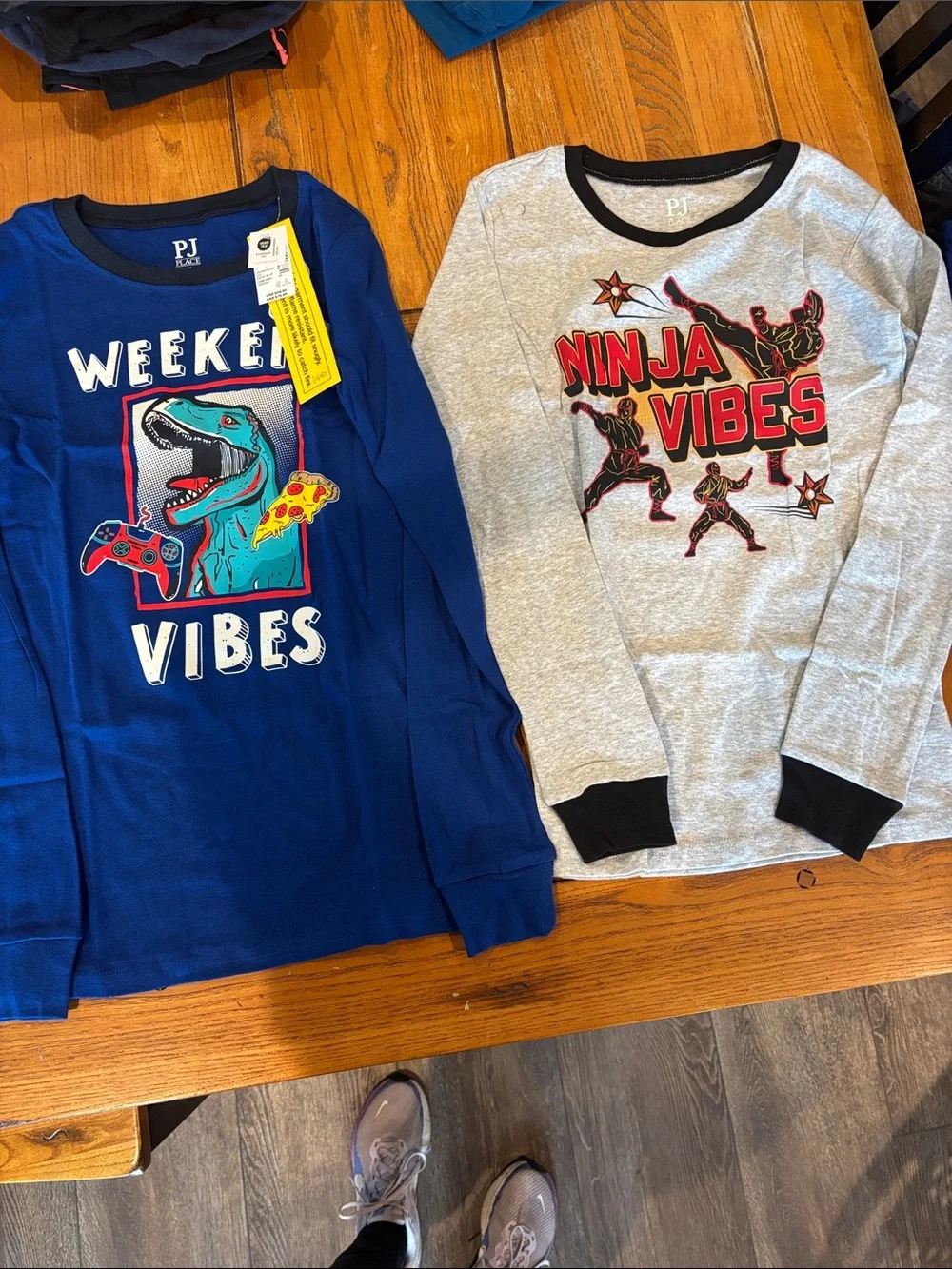 OshKosh B'gosh Boys Glow-in-the-Dark Graphic Pajama Tops - Blue & Gray